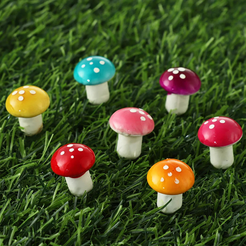 1/10Pcs Mini Mushroom Artificial Foam Potted Plants Decor Garden Ornament Resin Craft Moss Decoration Miniature Figurine