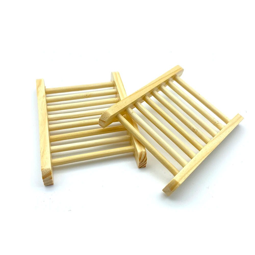 Eco-friendly Natural Bamboo Soap Dishes Bamboo Bath Soap Holder Case Tray Prevent Mildew Drain Soap Box Bathroom Washroom Tools