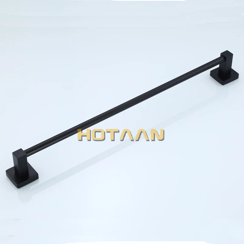 Bathroom Black Towel Rack Wall-mounted Black Toilet Space Aluminum Towel Bar Storage Rail Shelf Bathroom Accessories