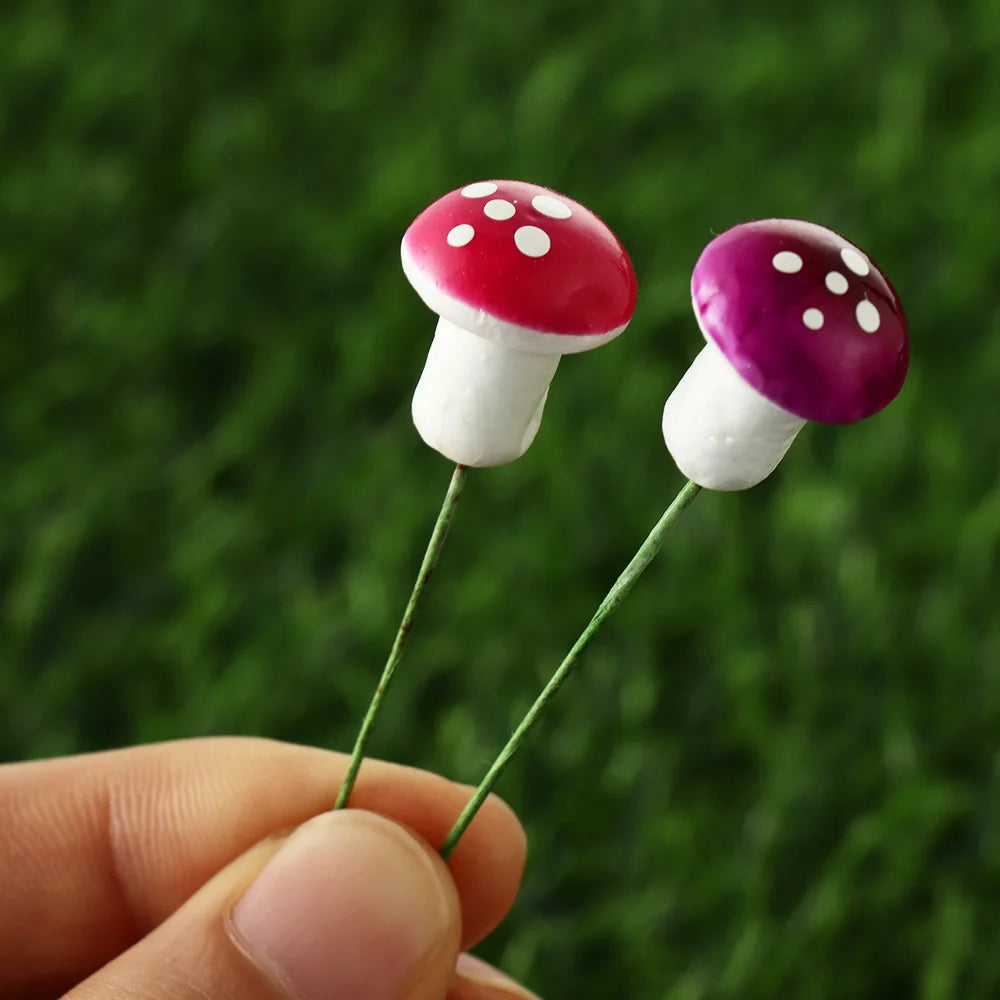 1/10Pcs Mini Mushroom Artificial Foam Potted Plants Decor Garden Ornament Resin Craft Moss Decoration Miniature Figurine