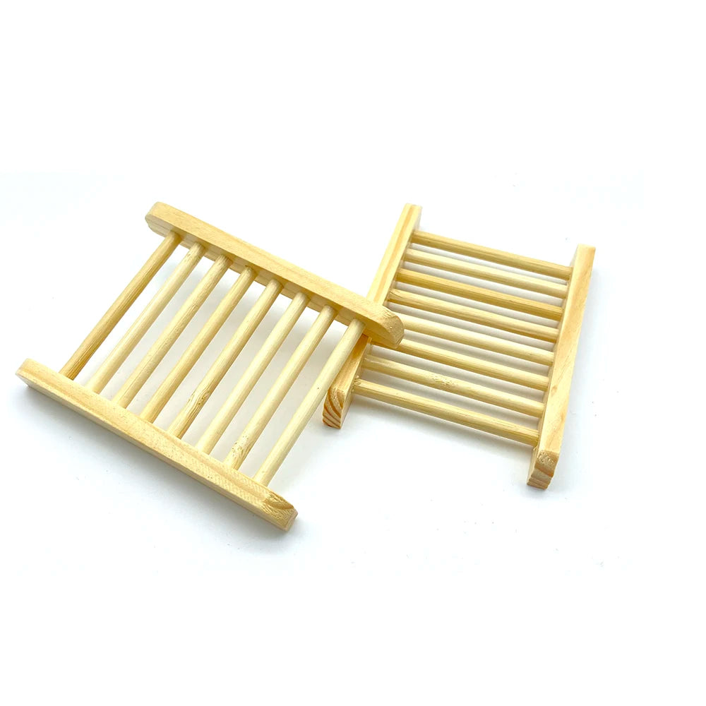 Eco-friendly Natural Bamboo Soap Dishes Bamboo Bath Soap Holder Case Tray Prevent Mildew Drain Soap Box Bathroom Washroom Tools