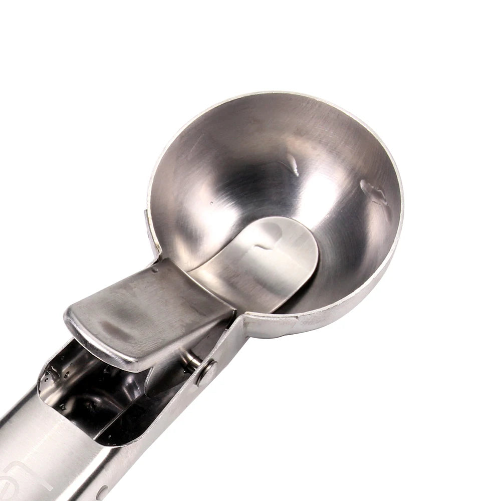 Stainless Steel Ice Cream Scoop with Trigger, Anti-Freeze Handle, Icecream Spoon Perfect for Gelatos, Frozen Yogurt, Sundaes