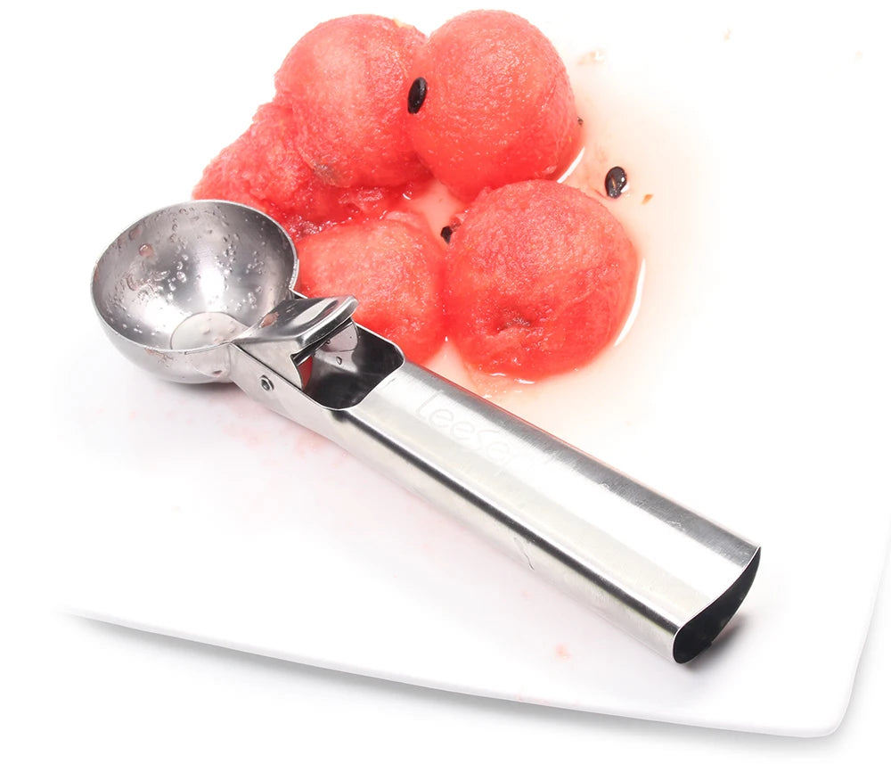 Stainless Steel Ice Cream Scoop with Trigger, Anti-Freeze Handle, Icecream Spoon Perfect for Gelatos, Frozen Yogurt, Sundaes