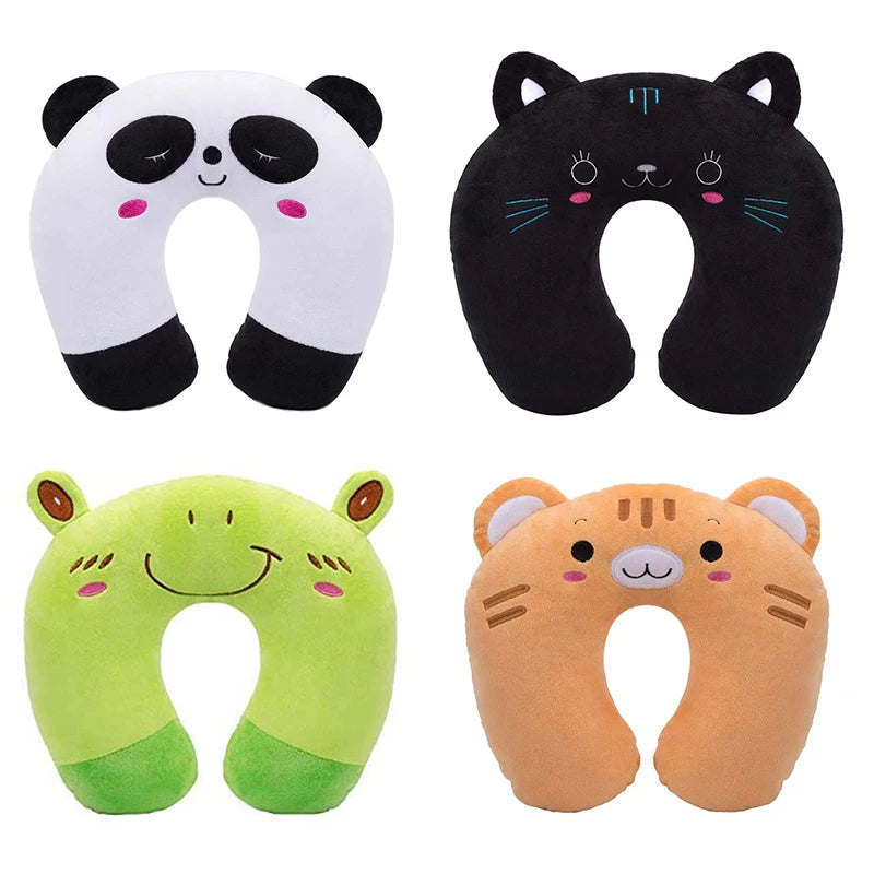 Cartoon Kids U-shaped Pillow Plush Neck Pillow Car Nap Pillow Lunch Break Pillow Cervical Pillow Travel Pillows for Children