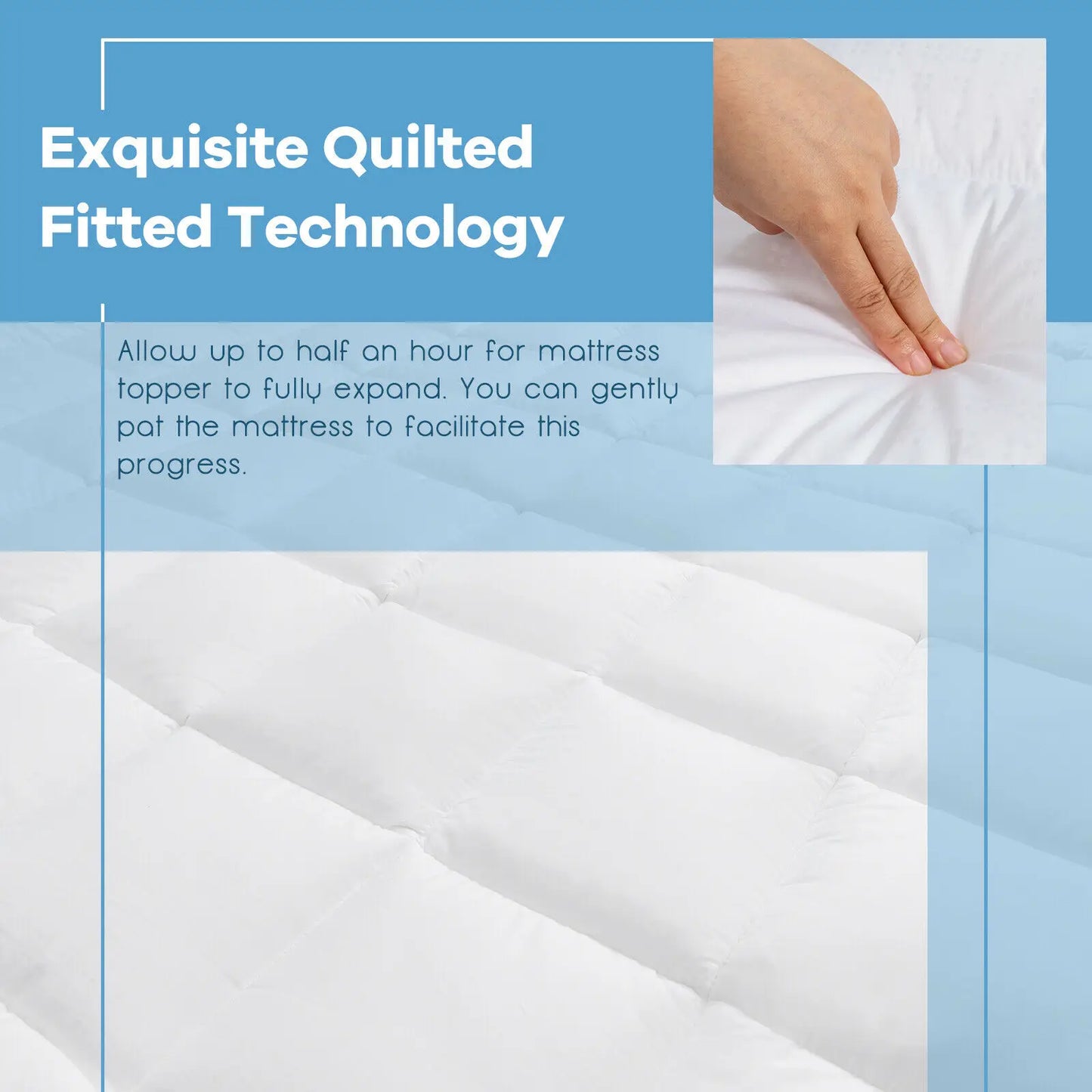 Giantex Twin Mattress Pad Cover Padded Topper Soft Quilted Fitted Deep Pocket  HT1142T