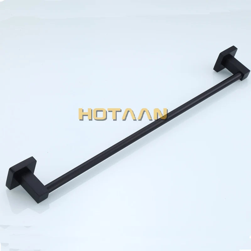 Bathroom Black Towel Rack Wall-mounted Black Toilet Space Aluminum Towel Bar Storage Rail Shelf Bathroom Accessories