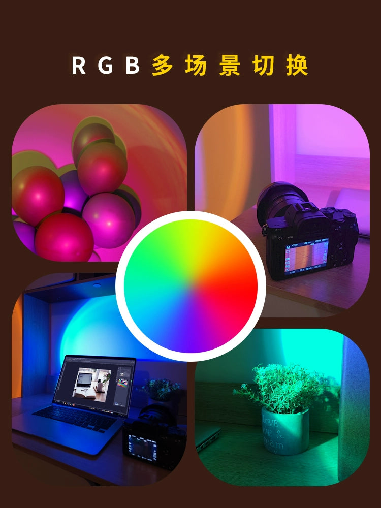 Sunset Lights Red Live Sunset Sunset Light Bedroom Ambience Light Photofraphy Fill-in Light Projection Rainbow Atmosphere Small Night Lamp