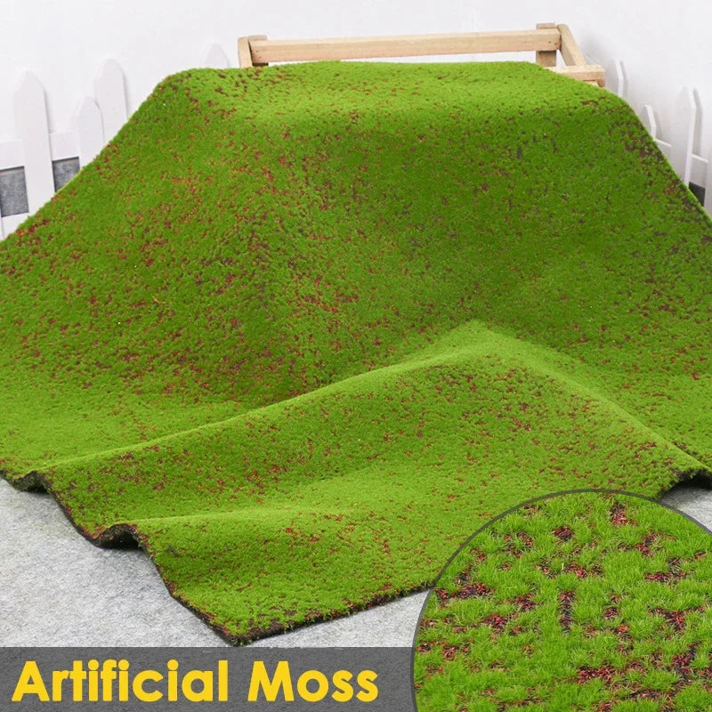 Mini Artificial Moss Turf Lawn Wall Green Plants DIY Simulation Grass Board Garden Micro Landscape Decor Moss Dollhouse 30*30cm