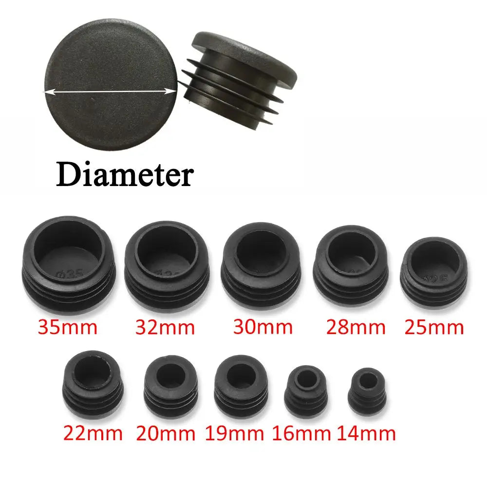 16pcs Plastic Round Inner Plug For Steel pipe End Blanking Caps Anti Slip Alloy ladder chair leg Cover Furniture Protector Pads