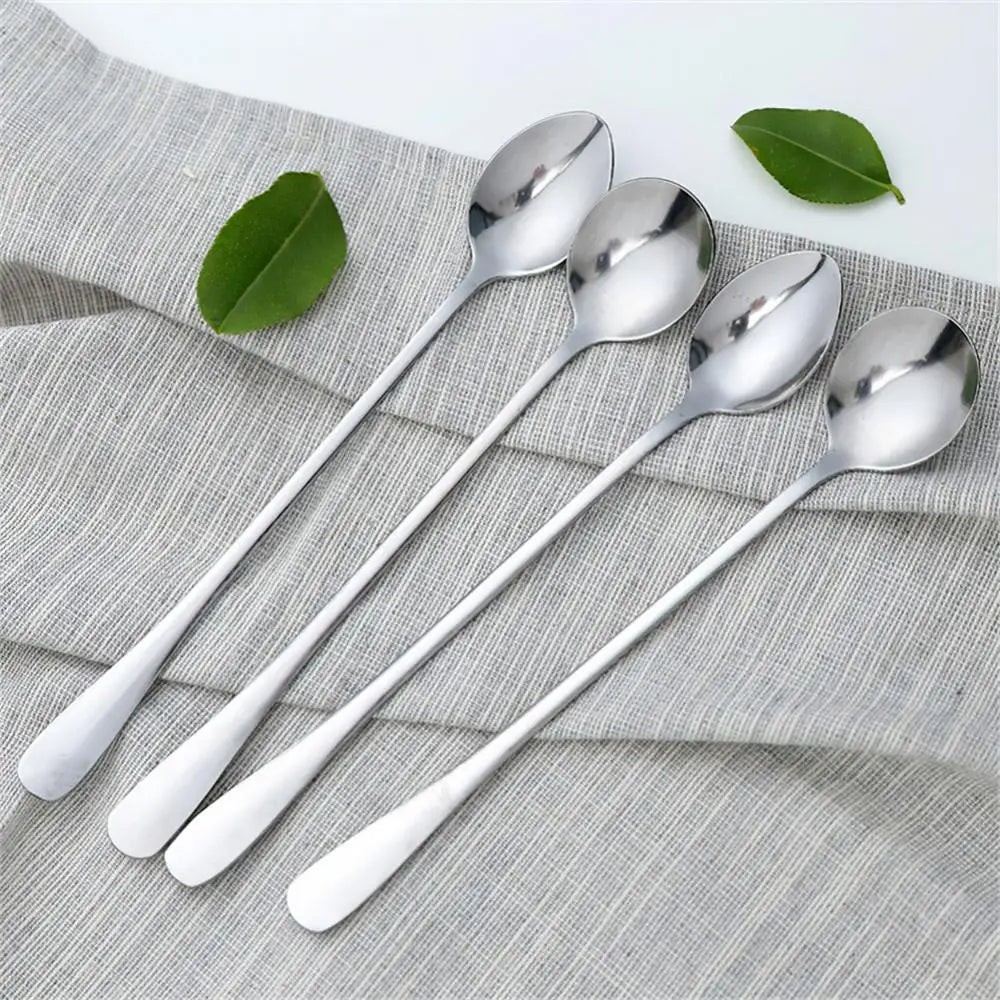 Poon Stainless Steel Kitchen Cooking Spoon Soup Spoons For Eating Mixing Stirring Cooking Long Handle Spoon Tableware