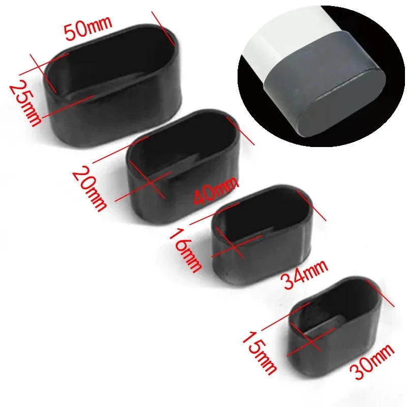 4Pcs Oval Silicone Chair Leg socks Anti slip Table Floor Feet Cover Protector Pads furniture pipe hole plugs Home decoration