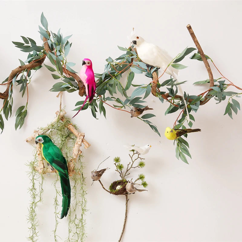 Simulation Bird Parrot Ornaments Artificial Handmade Fake Parrot Balcony Outdoor Courtyard Decorations Garden Landscape Decor