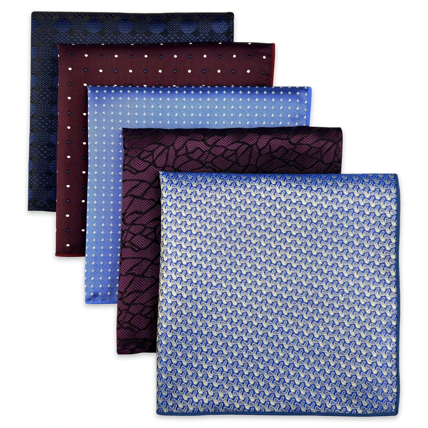 5 Pieces Mens Pocket Squares Wedding Handkerchiefs Set Fashion Formal Bundle Luxury Unique