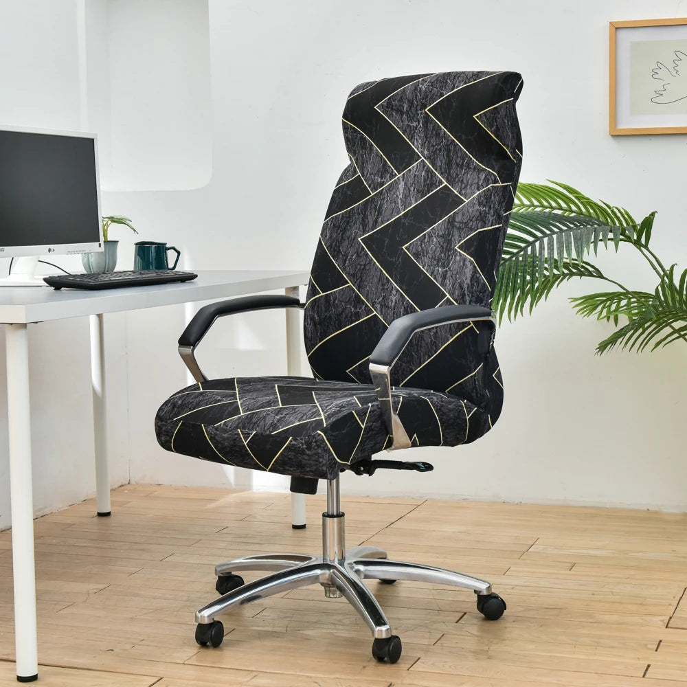 Elastic Computer Office Chair Cover Floral Printed Anti-dirty Rotating Stretch Gaming Desk Seat Chair Slipcover for Armchair