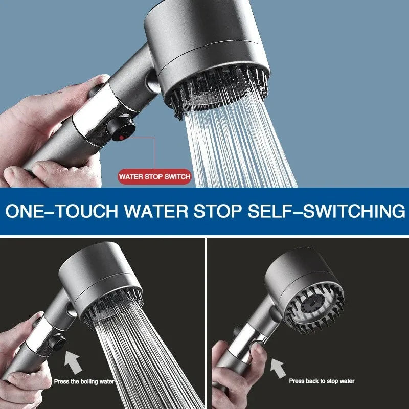 High-pressure Shower Head Bathroom massaging a 6-in-1 Shower Filter 3-mode Adjustable Spray Shower Faucet Bathroom Accessories