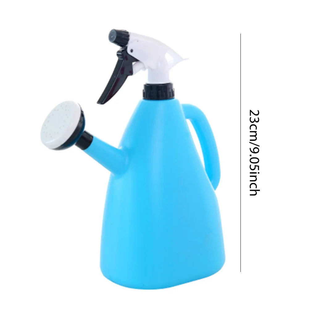 1L Plastic Watering Can 2 Working Modes 2 in 1 Pressure Spray Bottle Thickened Handle Household Watering Bottle for Garden Park