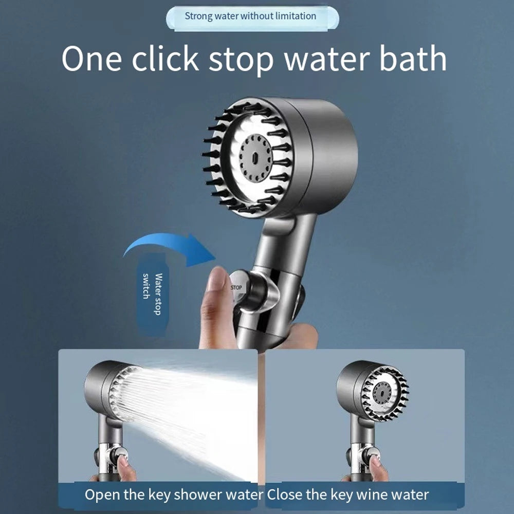 High-pressure Shower Head Bathroom massaging a 6-in-1 Shower Filter 3-mode Adjustable Spray Shower Faucet Bathroom Accessories