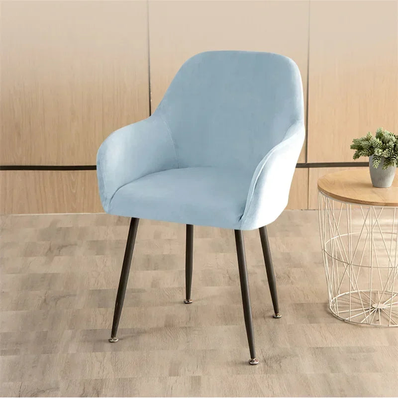 Velvet High Arm Chair Cover Elastic Dining Chair Slipcovers Fabric Washable Office Rocker Chairs Covers Home Decor Seat Cover