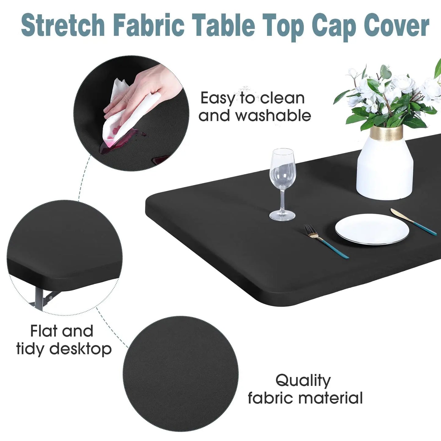 Stretch Tablecloth Cover Washable Polyester Elastic Tablecloth Fits Table Protector Picnic Outdoor Party Wedding Table cloth