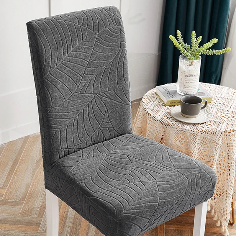 Jacquard Chair Cover for Dining Room Stretch Jacquard Dining Chair Cover Slipcover Elastic Spandex Kitchen Chair Cover