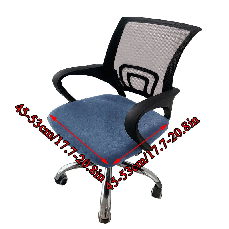 1pc Velvet Office Chair Cover Computer Swivel Seat Cover Modern Elastic Chair Slip Washable Slipcovers Removable Dust Cover