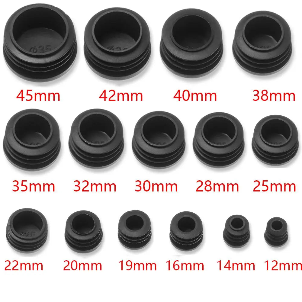 16pcs Plastic Round Inner Plug For Steel pipe End Blanking Caps Anti Slip Alloy ladder chair leg Cover Furniture Protector Pads