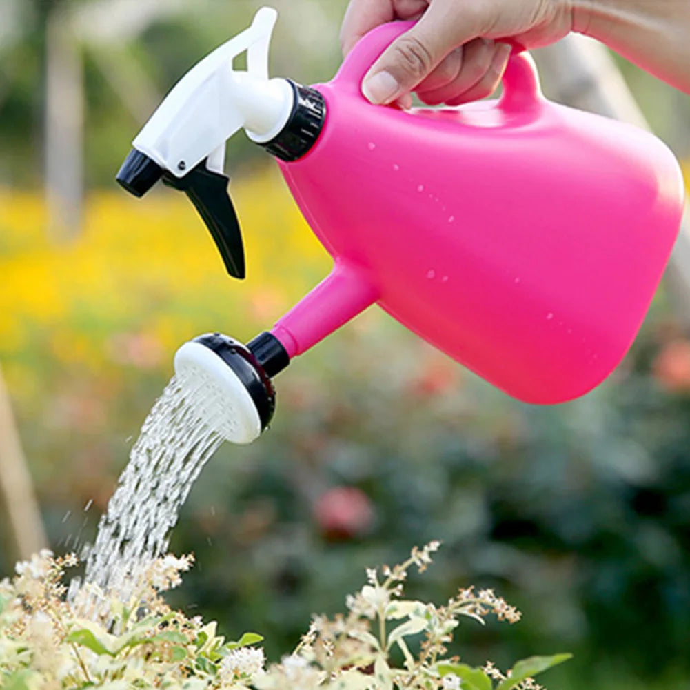 1L Plastic Watering Can 2 Working Modes 2 in 1 Pressure Spray Bottle Thickened Handle Household Watering Bottle for Garden Park