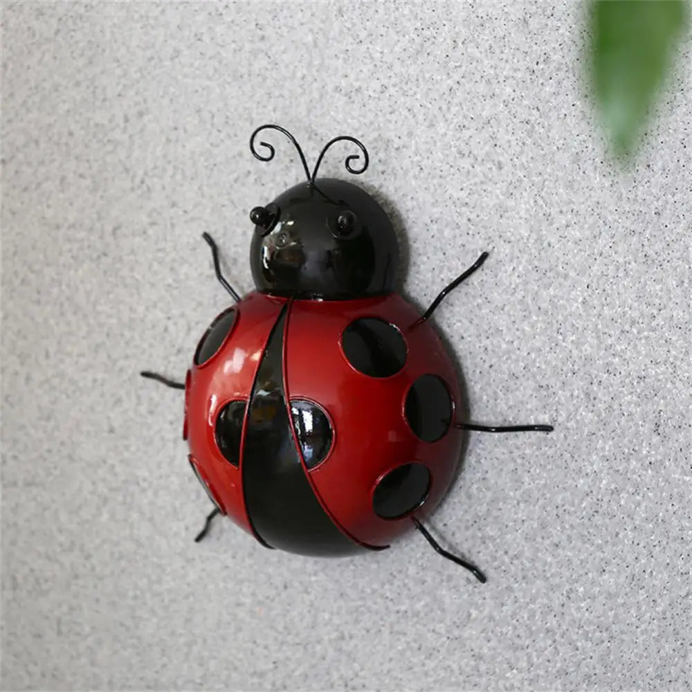 2023 10/16cm Metal Ladybug Wall Hanging Iron Art Insect Handicraft Living Room Kindergarten Decoration Insect Wall Decoration