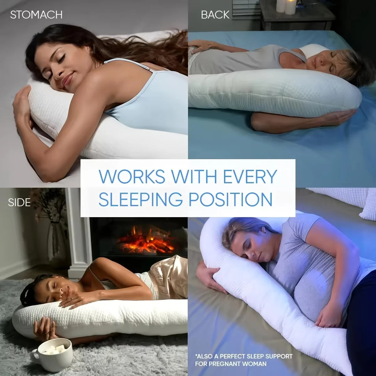 1pc Swan Sleeping Pillow Knitted Fabric Comfortable Soft Full Pregnancy Sleeping Pillow For Back Belly Or Side Sleepers