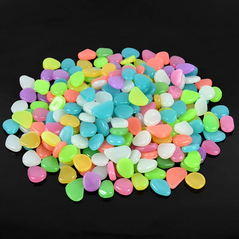 25/50pcs Glow in the Dark Garden Pebbles Glow Stones Rocks for Walkways Garden Path Patio Lawn Garden Yard Decor Luminous Stones