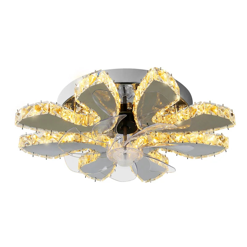 Nirontek 5 Rings Crystal LED Chandelier Ceiling Light Stainless Steel Lustre Cristal