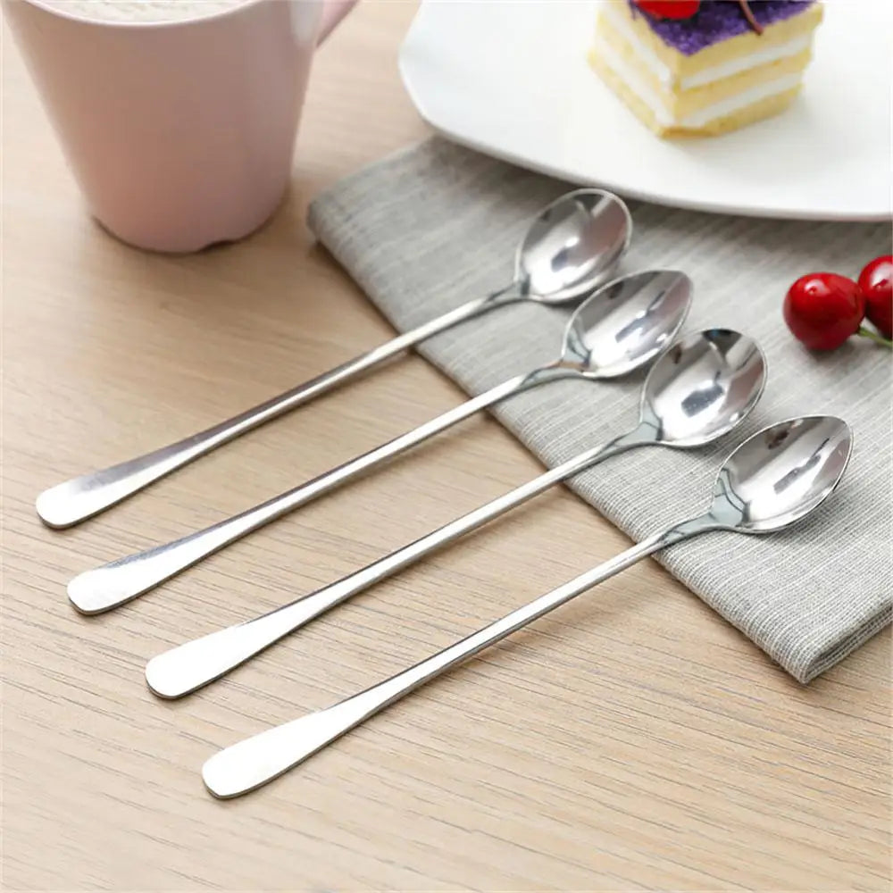 Poon Stainless Steel Kitchen Cooking Spoon Soup Spoons For Eating Mixing Stirring Cooking Long Handle Spoon Tableware