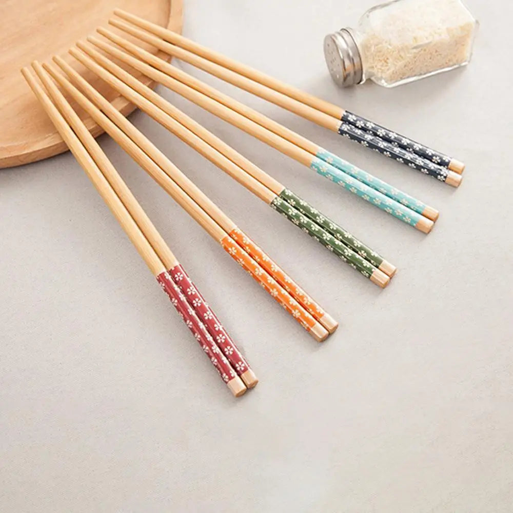 Kitchen Tools Anti Slip Design Printed Chopsticks Serving Chopsticks Without Fuel Bamboo Tableware Classic Wooden Chopsticks