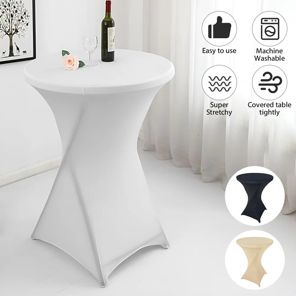 Stretch Table Cloth Cocktail Table Cover Spandex Table Cloth Bar Hotel Party Wedding Table Cloth Decoration Multi-color