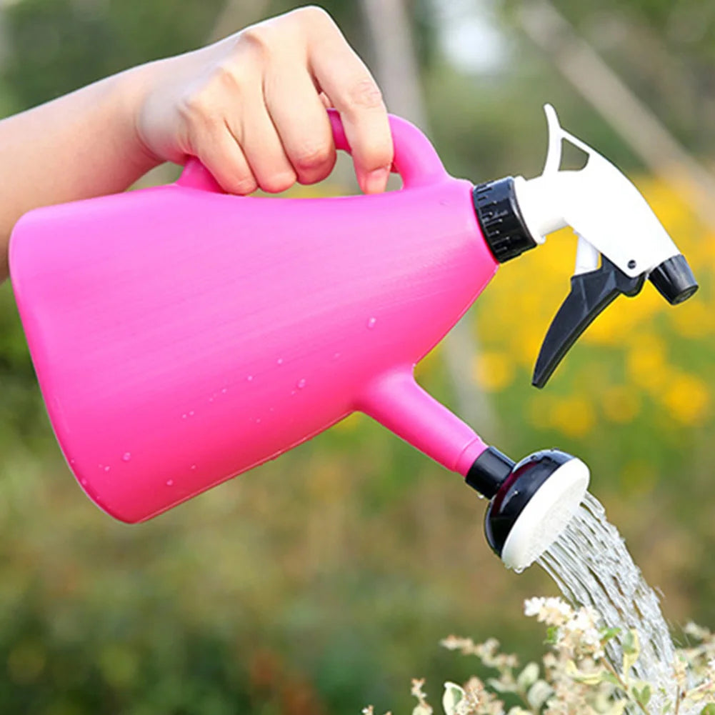 1L Plastic Watering Can 2 Working Modes 2 in 1 Pressure Spray Bottle Thickened Handle Household Watering Bottle for Garden Park