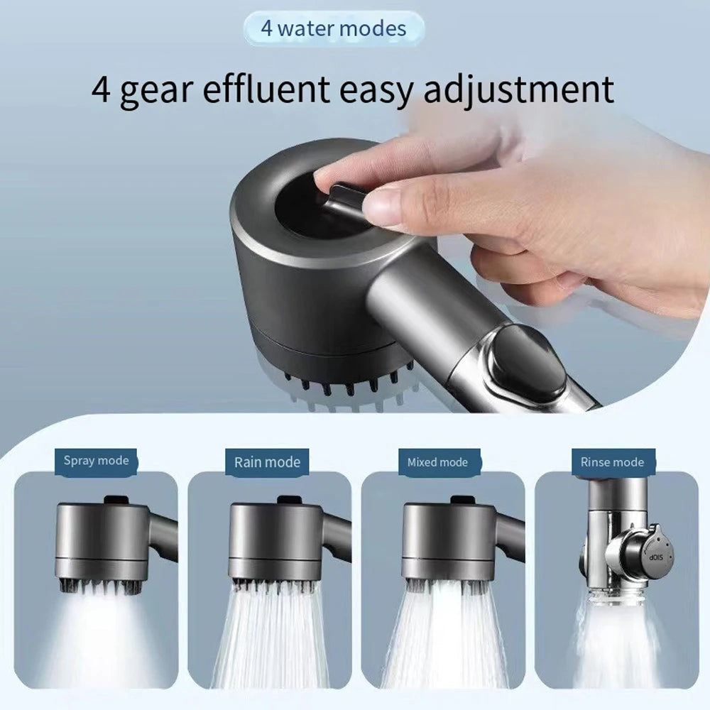 High-pressure Shower Head Bathroom massaging a 6-in-1 Shower Filter 3-mode Adjustable Spray Shower Faucet Bathroom Accessories