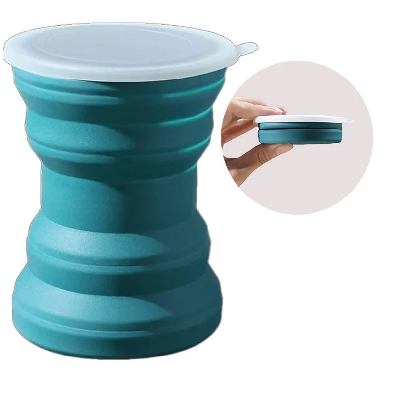 Creative ORIGIN CUP Portable Silicone Folding Cup with Lid Travel Wash Mouth Cup Heat Resistant Water Coffe Cup for Outdoor Camp