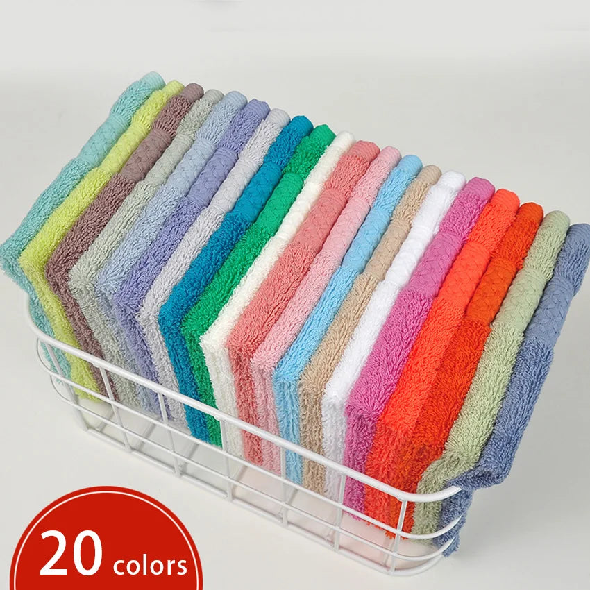 20 Colors Handkerchief Towels High Quality Cotton Small Towel Solid Color Soft Thick 34*34cm for Adults Kids Hand Towels toalhas