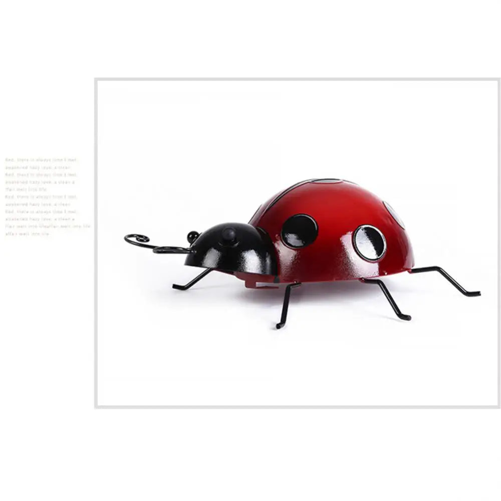 2023 10/16cm Metal Ladybug Wall Hanging Iron Art Insect Handicraft Living Room Kindergarten Decoration Insect Wall Decoration