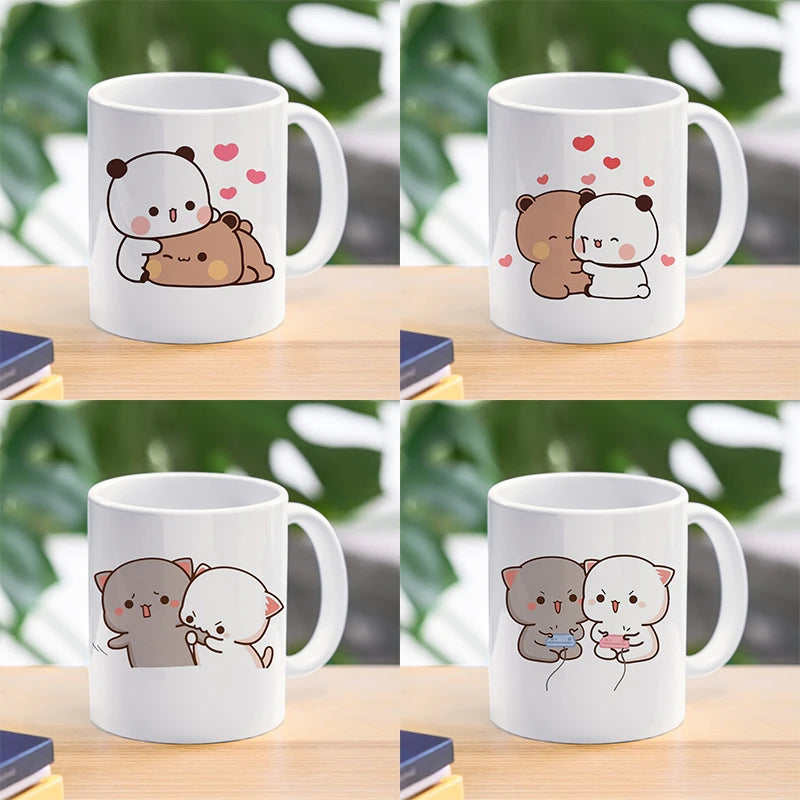 Panda Bear Bubu Dudu Coffee Milk Cup Mocha Cat Panda Bear Couple Christmas Mug Kawaii Cups Original Mugs Free Shipping Drinkware