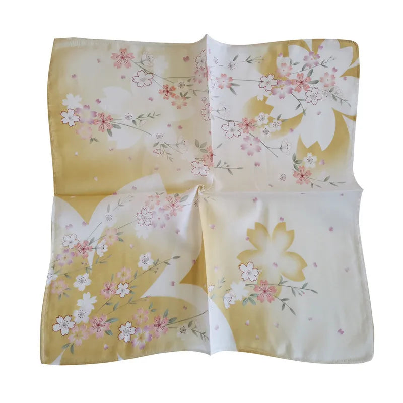 3Pcs 45x45cm Square Cotton Cherry Blossom Flower Printed Ladies Handkerchief Women Face Hand Towel Party Gift