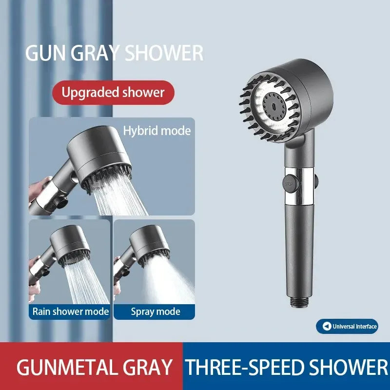 High-pressure Shower Head Bathroom massaging a 6-in-1 Shower Filter 3-mode Adjustable Spray Shower Faucet Bathroom Accessories