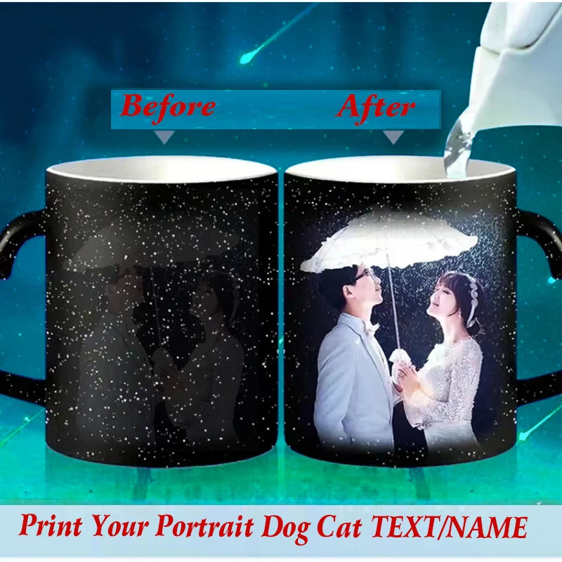 Personalised Magic Mugs Custom Colour Changing Cup Heat Activated Any Image Photo Or Text Printed On Mug Dad Mothers Day Gift