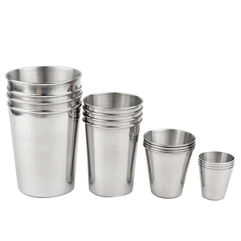 1PC Stainless Steel Metal Beer Cup Wine Cups Mini Glasses Kitchen Accessories For  Portable Drinkware Set  30/70/180/320ML