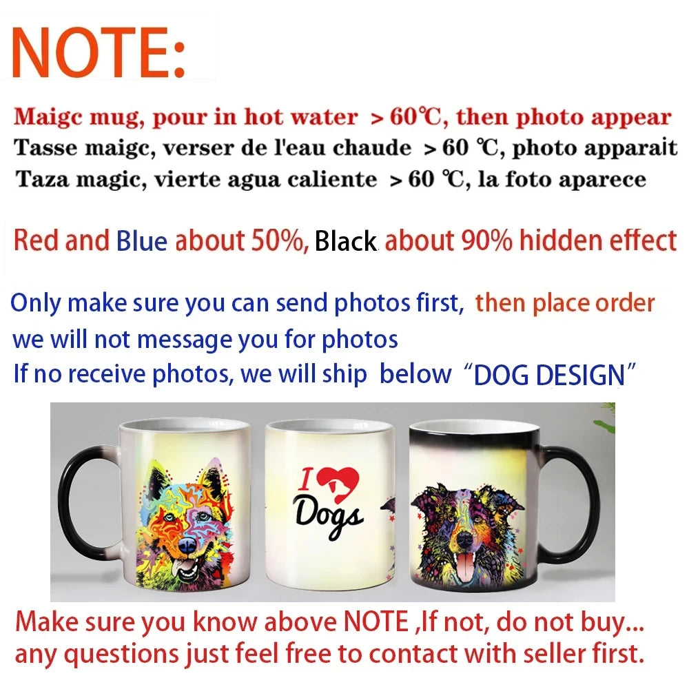 Personalised Magic Mugs Custom Colour Changing Cup Heat Activated Any Image Photo Or Text Printed On Mug Dad Mothers Day Gift