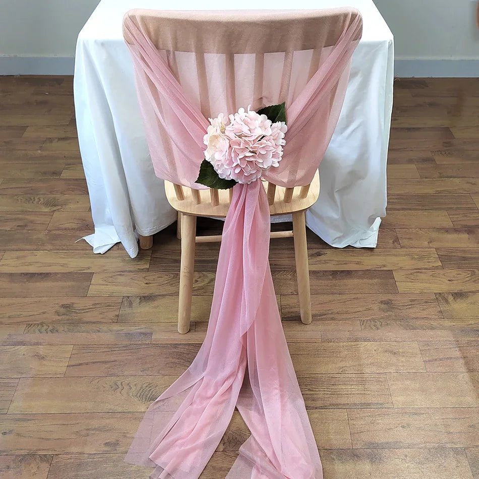 Chiffon Table Runner Sheer Fabric Silk for Boho Sheer Fabric Wedding Arch Overlay Draping Decoration Birthday Party Table Decor