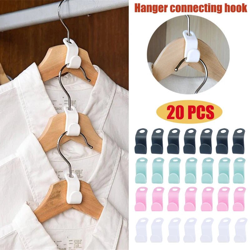 20/10PCS Wardrobe Clothes Hangers Hook Stacking Coat Scarf Hook Multi-purpose Bedroom Clothes Hangers Rack Home Organizer Shelf