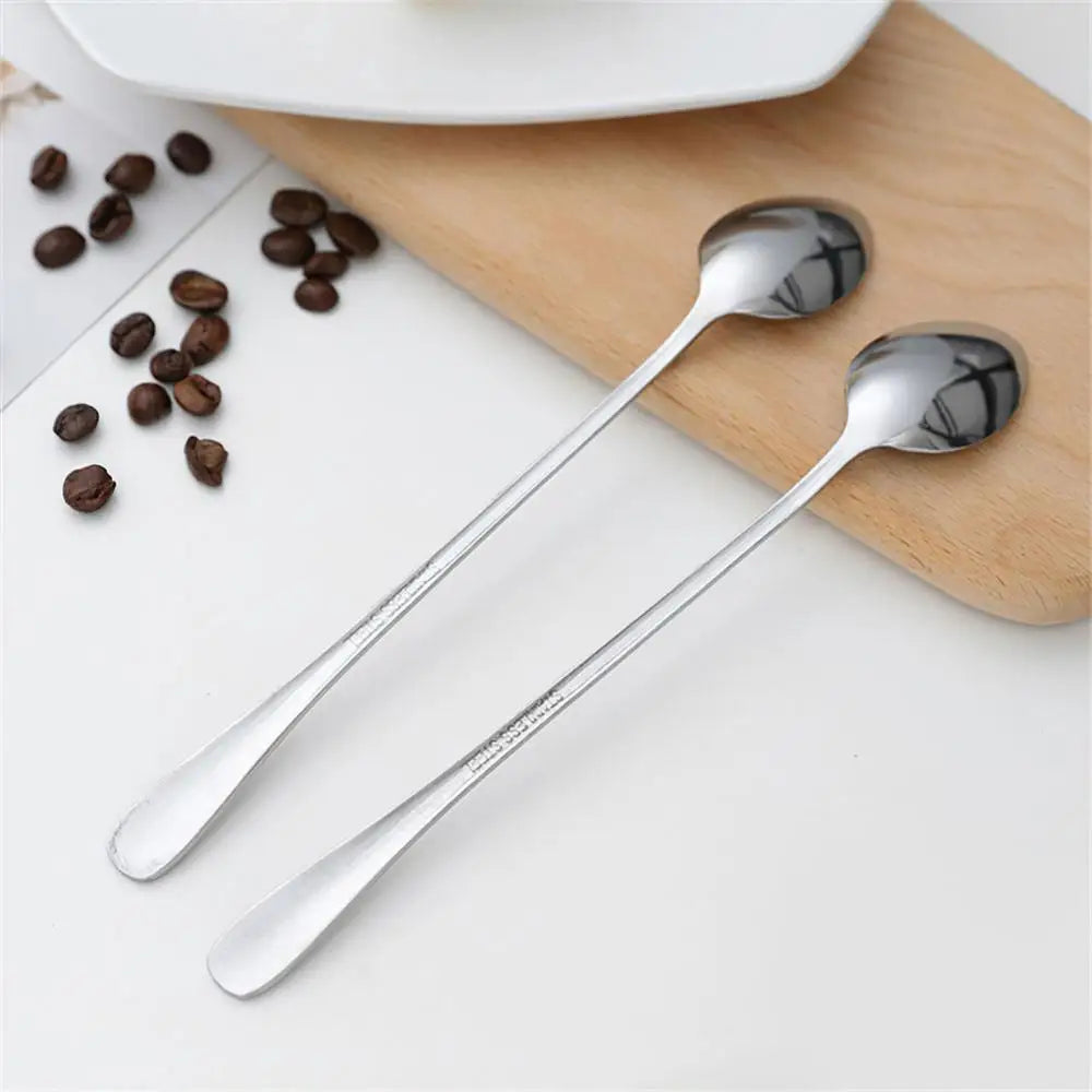 Poon Stainless Steel Kitchen Cooking Spoon Soup Spoons For Eating Mixing Stirring Cooking Long Handle Spoon Tableware