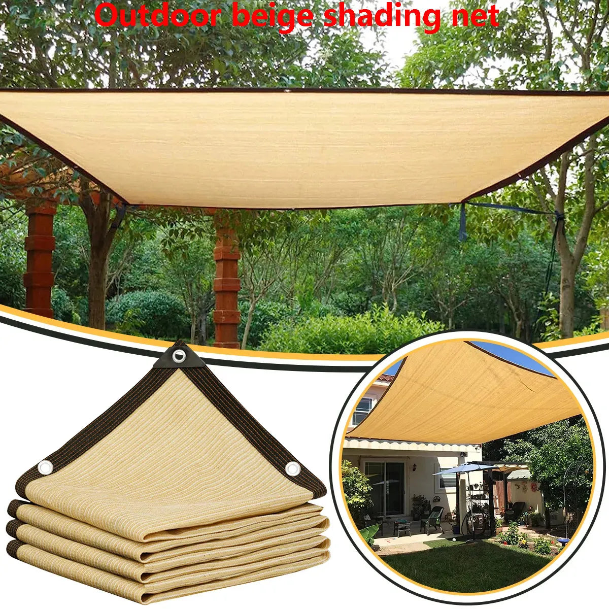 HDPE Sunshade Net for Garden, UV Protection, Outdoor Pergola, Sun Cover, Pool Awning, Plant Shed Sail, 90% Shading