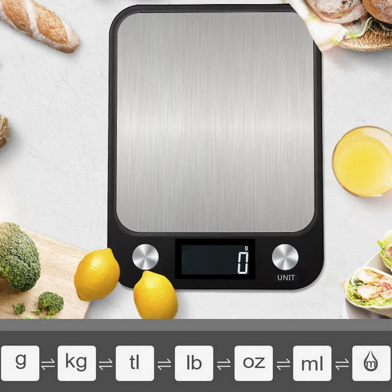 Kitchen Scale 5/10/15Kg Weighing Food Coffee Balance Digital Scales Stainless Steel Design Cooking and Baking Measuring Tools